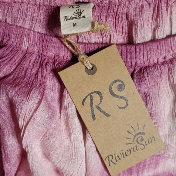 riviera Sun Pink Tie Dye Pull On Pockets Shorts One Piece Romper Size Medium - Picture 8 of 9